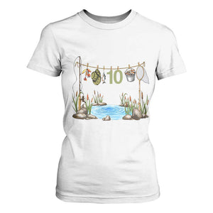 10th Birthday Fishing T Shirt For Women Fisherman Birthday Party Gift TS12 White Print Your Wear