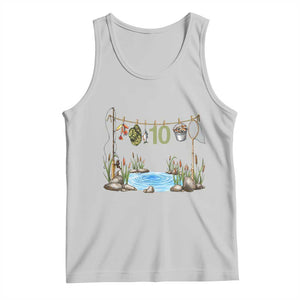10th Birthday Fishing Tank Top Fisherman Birthday Party Gift TS12 Ash Print Your Wear
