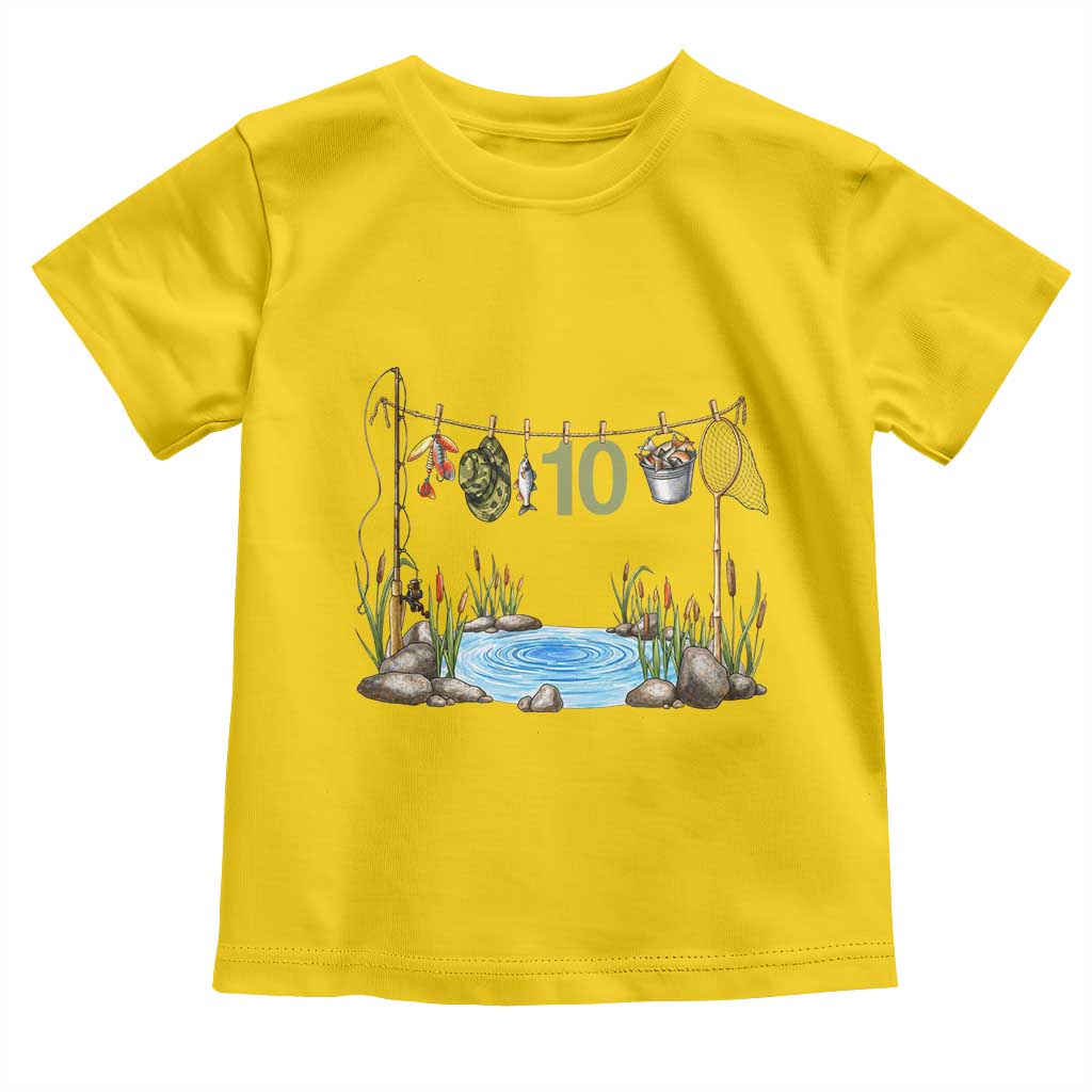 10th Birthday Fishing Toddler T Shirt Fisherman Birthday Party Gift TS12 Daisy Print Your Wear