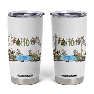 10th Birthday Fishing Tumbler Cup Fisherman Birthday Party Gift TS12 White Print Your Wear