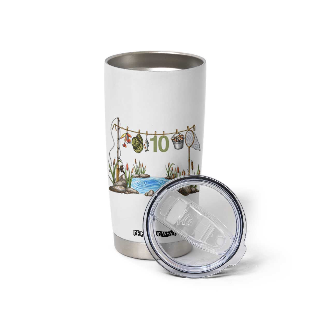 10th Birthday Fishing Tumbler Cup Fisherman Birthday Party Gift TS12 Print Your Wear