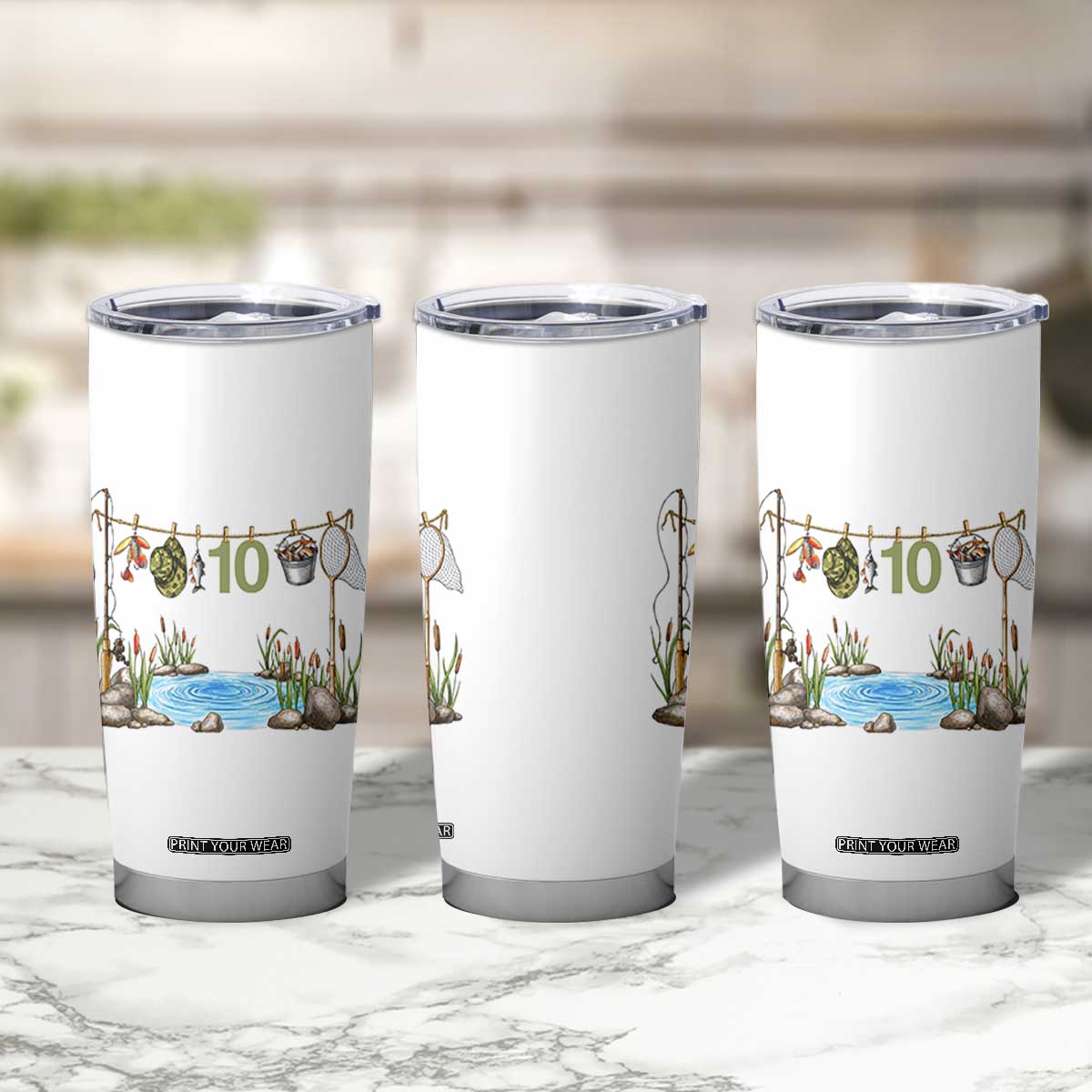 10th Birthday Fishing Tumbler Cup Fisherman Birthday Party Gift TS12 Print Your Wear