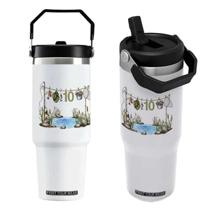10th Birthday Fishing Flip Straw Tumbler Fisherman Birthday Party Gift TS12 One Size: 30 oz White Print Your Wear
