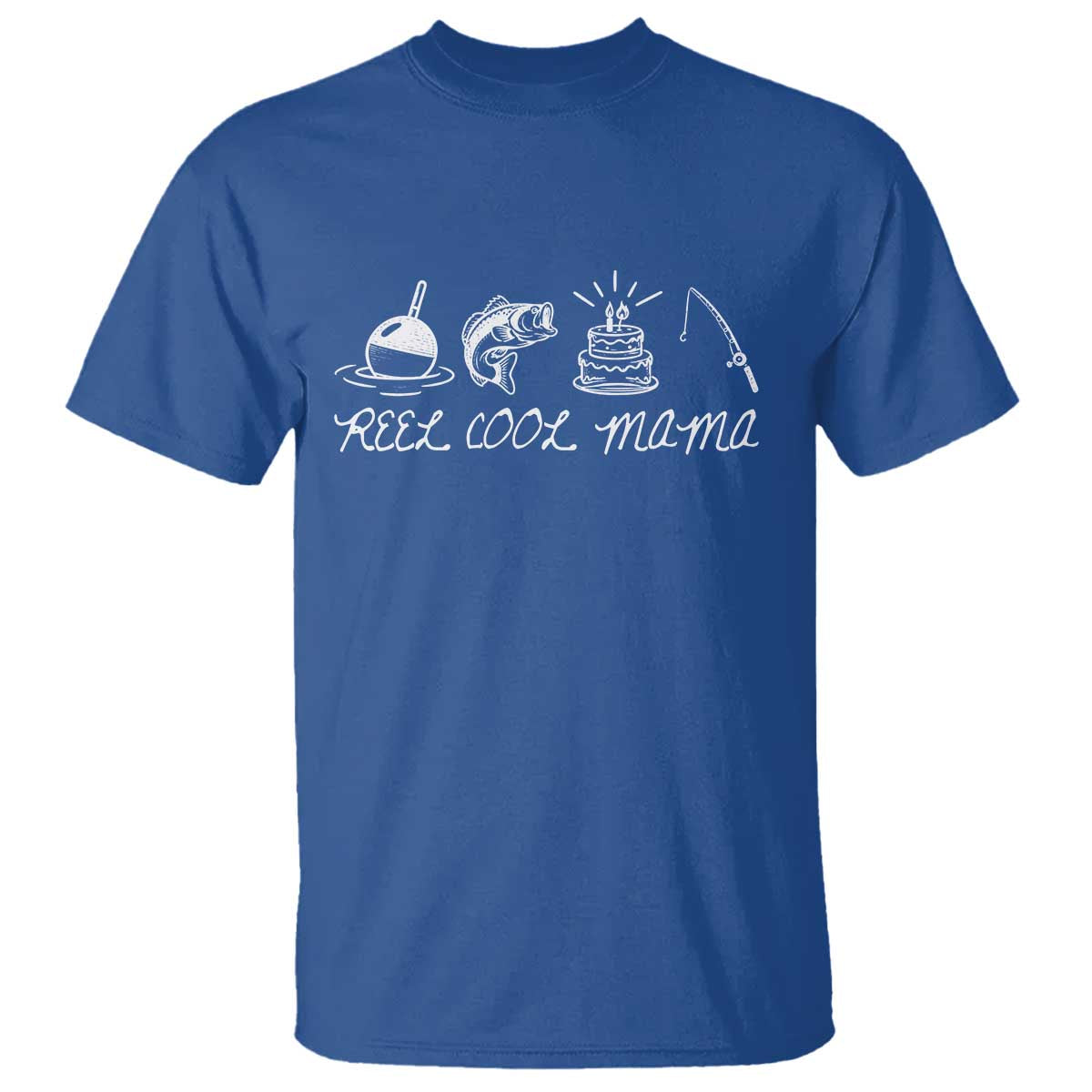 Reel Cool Mama T Shirt Funny Fishing Mom Birthday Gift TS12 Royal Blue Print Your Wear