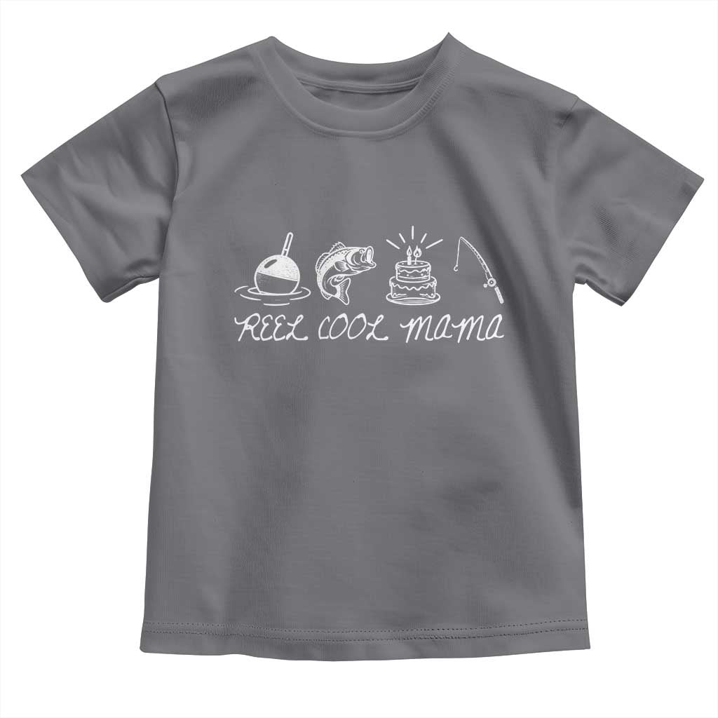 Reel Cool Mama Toddler T Shirt Funny Fishing Mom Birthday Gift TS12 Charcoal Print Your Wear