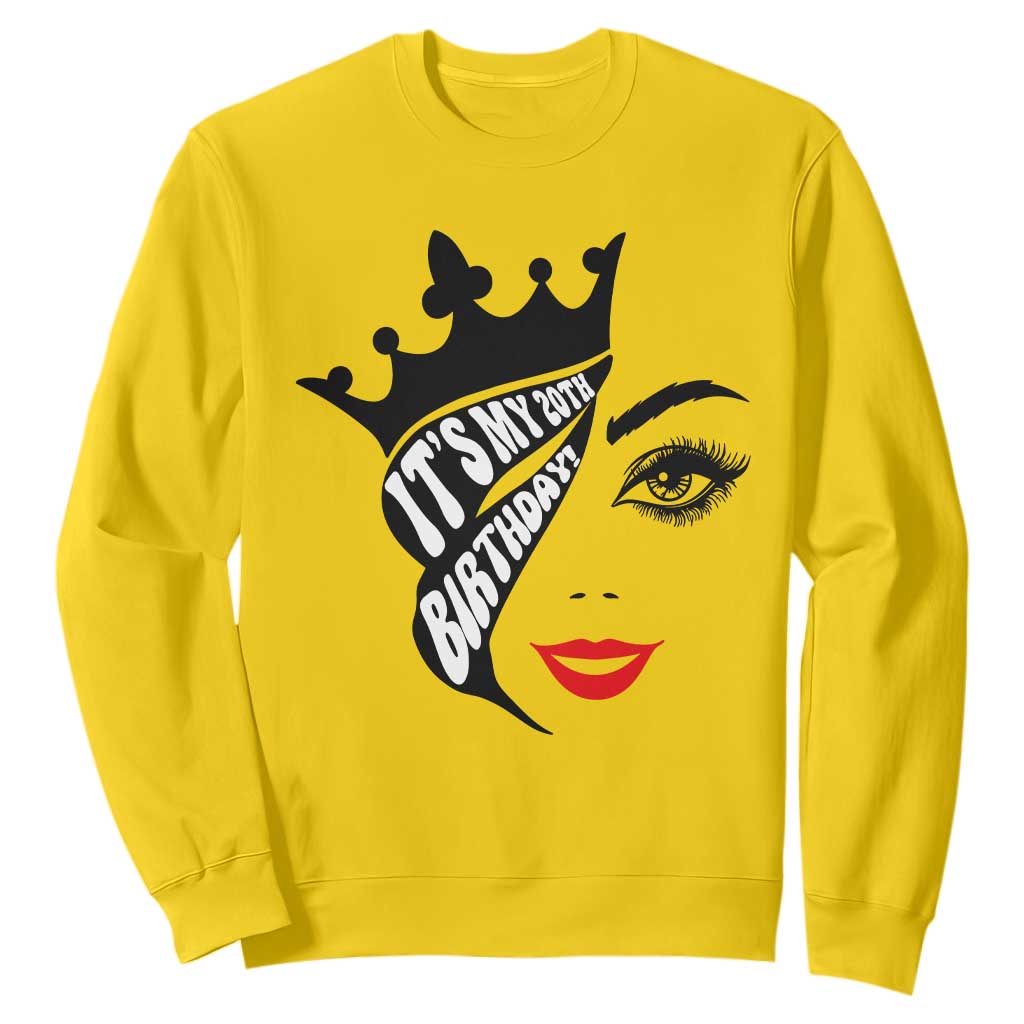 Its My 20th Birthday Sweatshirt Birthday Queen Crown Gift For Women