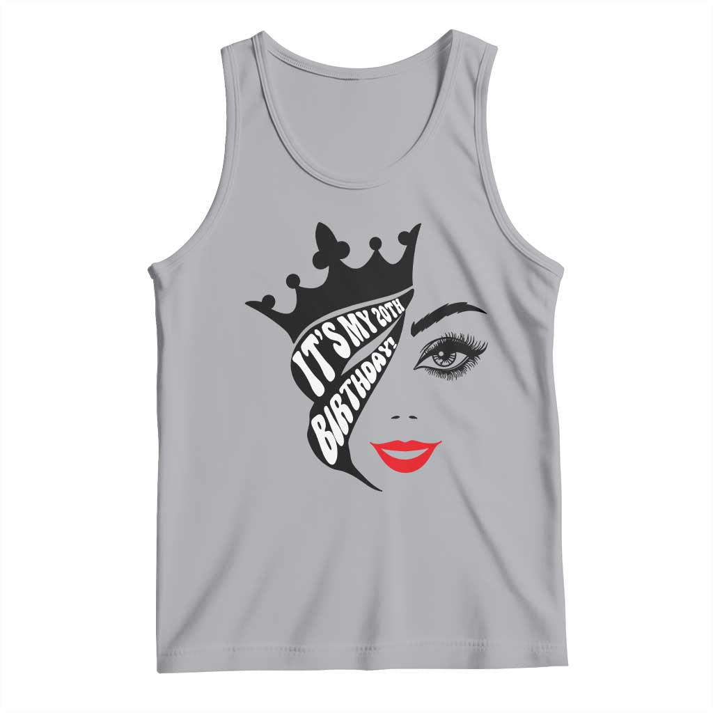 Its My 20th Birthday Tank Top Birthday Queen Crown Gift For Women TS12 Athletic Heather Print Your Wear