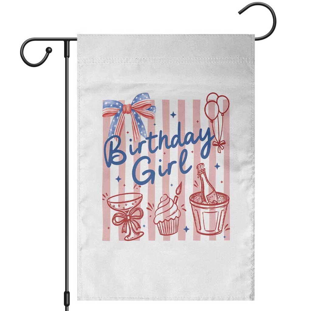 Patriotic Birthday Girl Garden Flag Red White And Blue Party Graphic TS12 White Print Your Wear