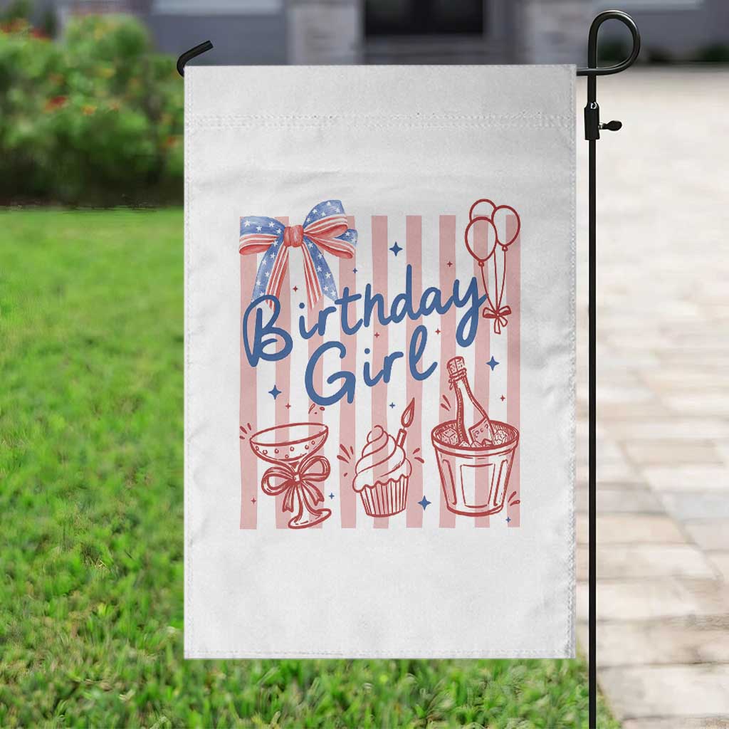Patriotic Birthday Girl Garden Flag Red White And Blue Party Graphic TS12 Print Your Wear
