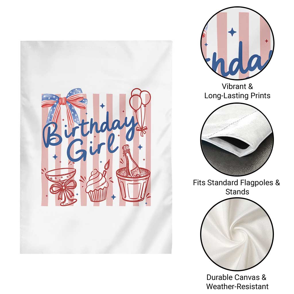 Patriotic Birthday Girl Garden Flag Red White And Blue Party Graphic TS12 Print Your Wear