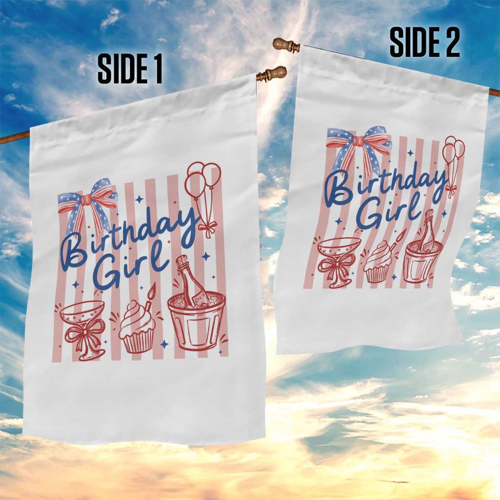 Patriotic Birthday Girl Garden Flag Red White And Blue Party Graphic TS12 Print Your Wear