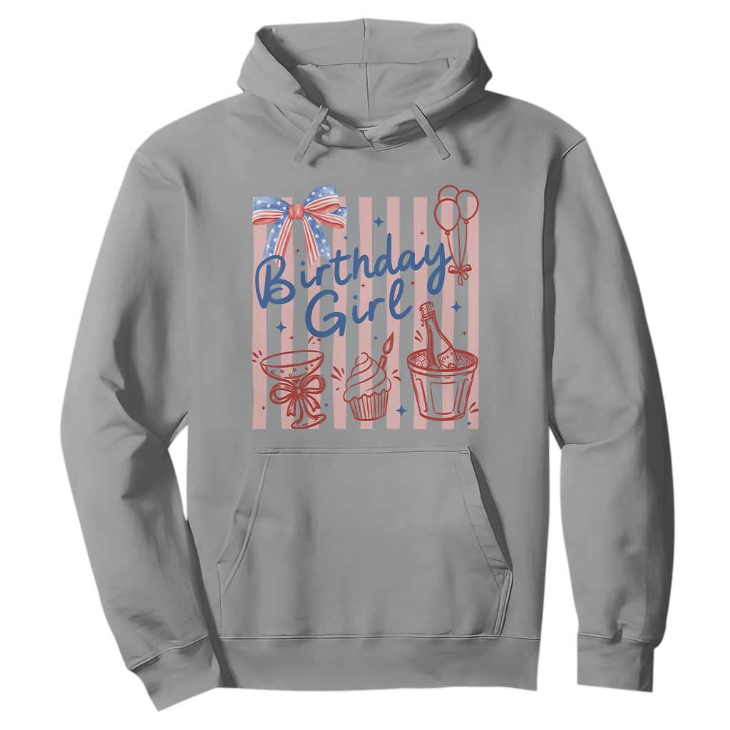 Patriotic Birthday Girl Hoodie Red White And Blue Party Graphic TS12 Sport Gray Print Your Wear
