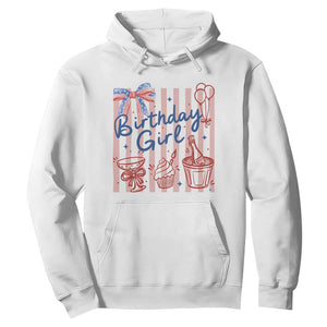 Patriotic Birthday Girl Hoodie Red White And Blue Party Graphic TS12 White Print Your Wear