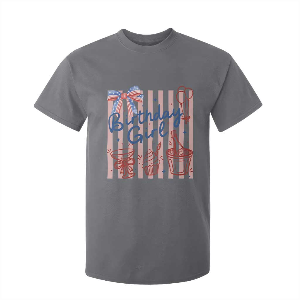 Patriotic Birthday Girl T Shirt For Kid Red White And Blue Party Graphic TS12 Charcoal Print Your Wear