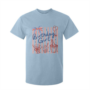 Patriotic Birthday Girl T Shirt For Kid Red White And Blue Party Graphic TS12 Light Blue Print Your Wear