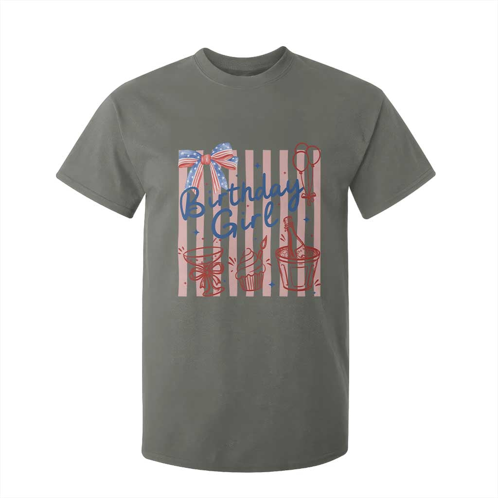 Patriotic Birthday Girl T Shirt For Kid Red White And Blue Party Graphic TS12 Military Green Print Your Wear