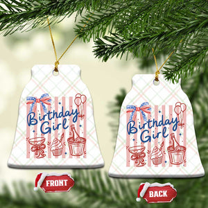 Patriotic Birthday Girl Ceramic Ornament Red White And Blue Party Graphic TS12 Print Your Wear