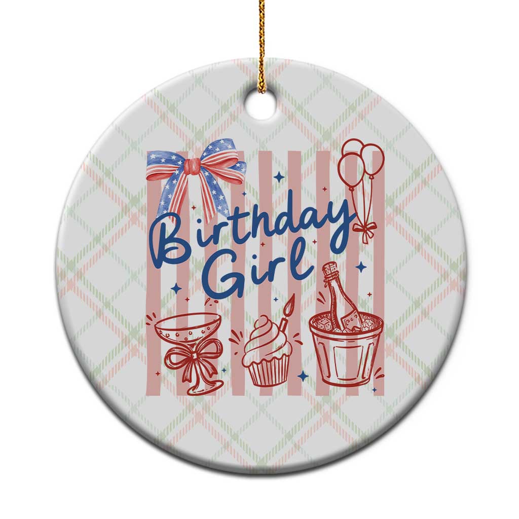 Patriotic Birthday Girl Ceramic Ornament Red White And Blue Party Graphic TS12 1pc Christmas Plaid Print Your Wear