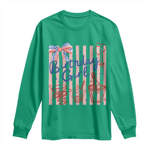 Patriotic Birthday Girl Long Sleeve Shirt Red White And Blue Party Graphic TS12 Irish Green Print Your Wear
