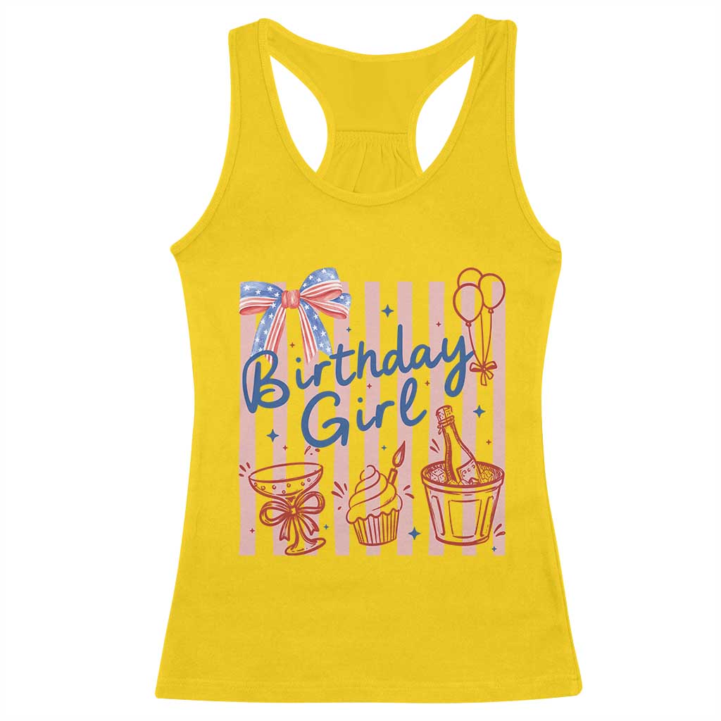 Patriotic Birthday Girl Racerback Tank Top Red White And Blue Party Graphic TS12 Daisy Print Your Wear