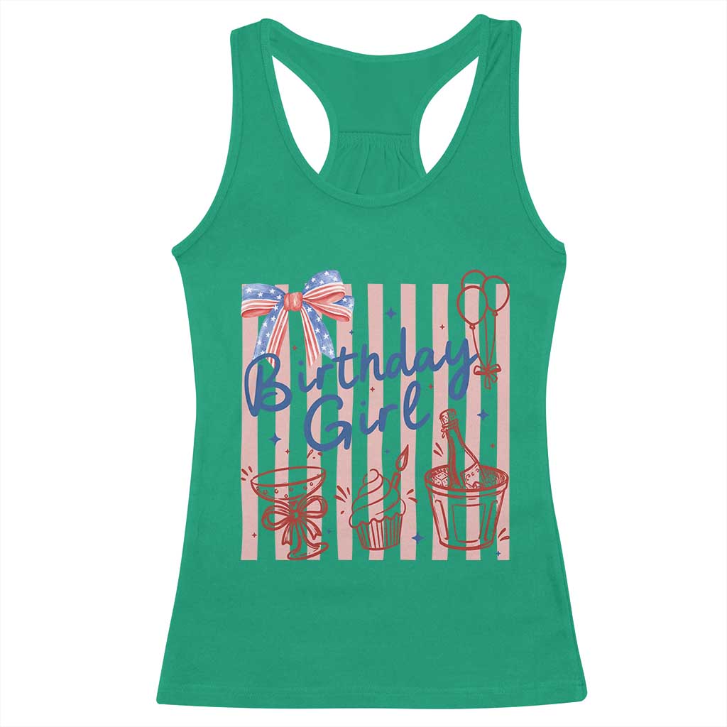 Patriotic Birthday Girl Racerback Tank Top Red White And Blue Party Graphic TS12 Irish Green Print Your Wear