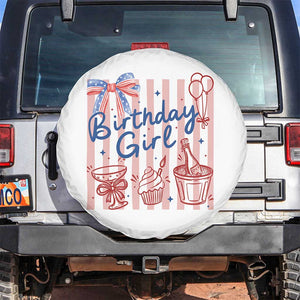 Patriotic Birthday Girl Spare Tire Cover Red White And Blue Party Graphic TS12 No hole White Print Your Wear
