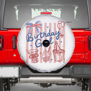 Patriotic Birthday Girl Spare Tire Cover Red White And Blue Party Graphic TS12 White Print Your Wear