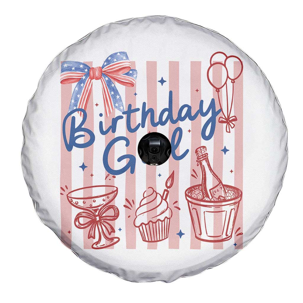 Patriotic Birthday Girl Spare Tire Cover Red White And Blue Party Graphic TS12 Print Your Wear