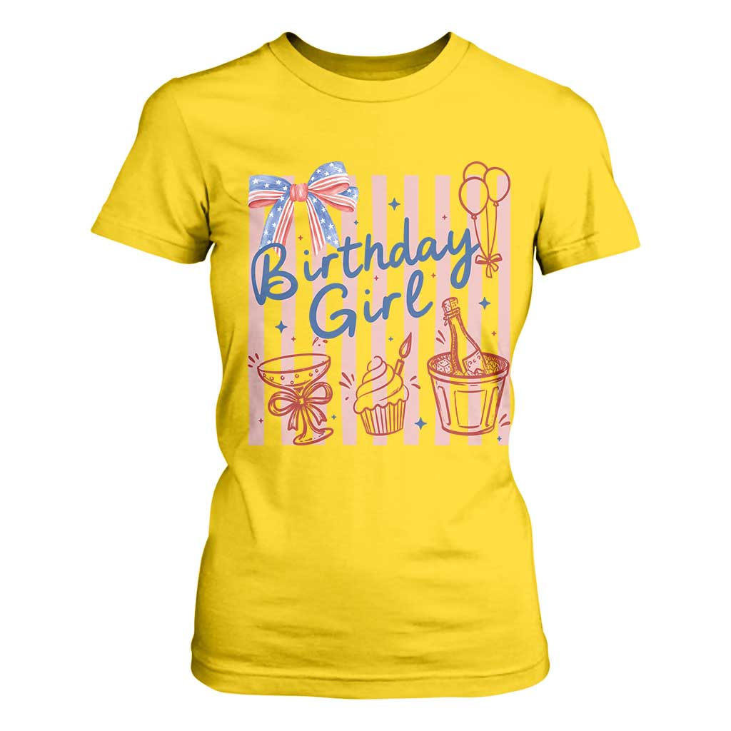 Patriotic Birthday Girl T Shirt For Women Red White And Blue Party Graphic TS12 Daisy Print Your Wear