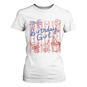 Patriotic Birthday Girl T Shirt For Women Red White And Blue Party Graphic TS12 White Print Your Wear