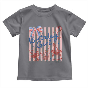 Patriotic Birthday Girl Toddler T Shirt Red White And Blue Party Graphic TS12 Charcoal Print Your Wear