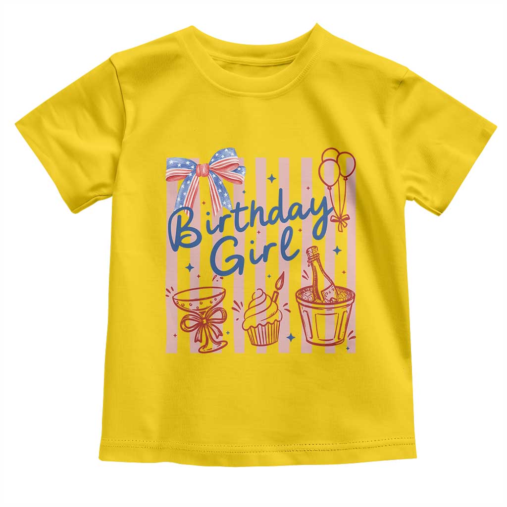 Patriotic Birthday Girl Toddler T Shirt Red White And Blue Party Graphic TS12 Daisy Print Your Wear