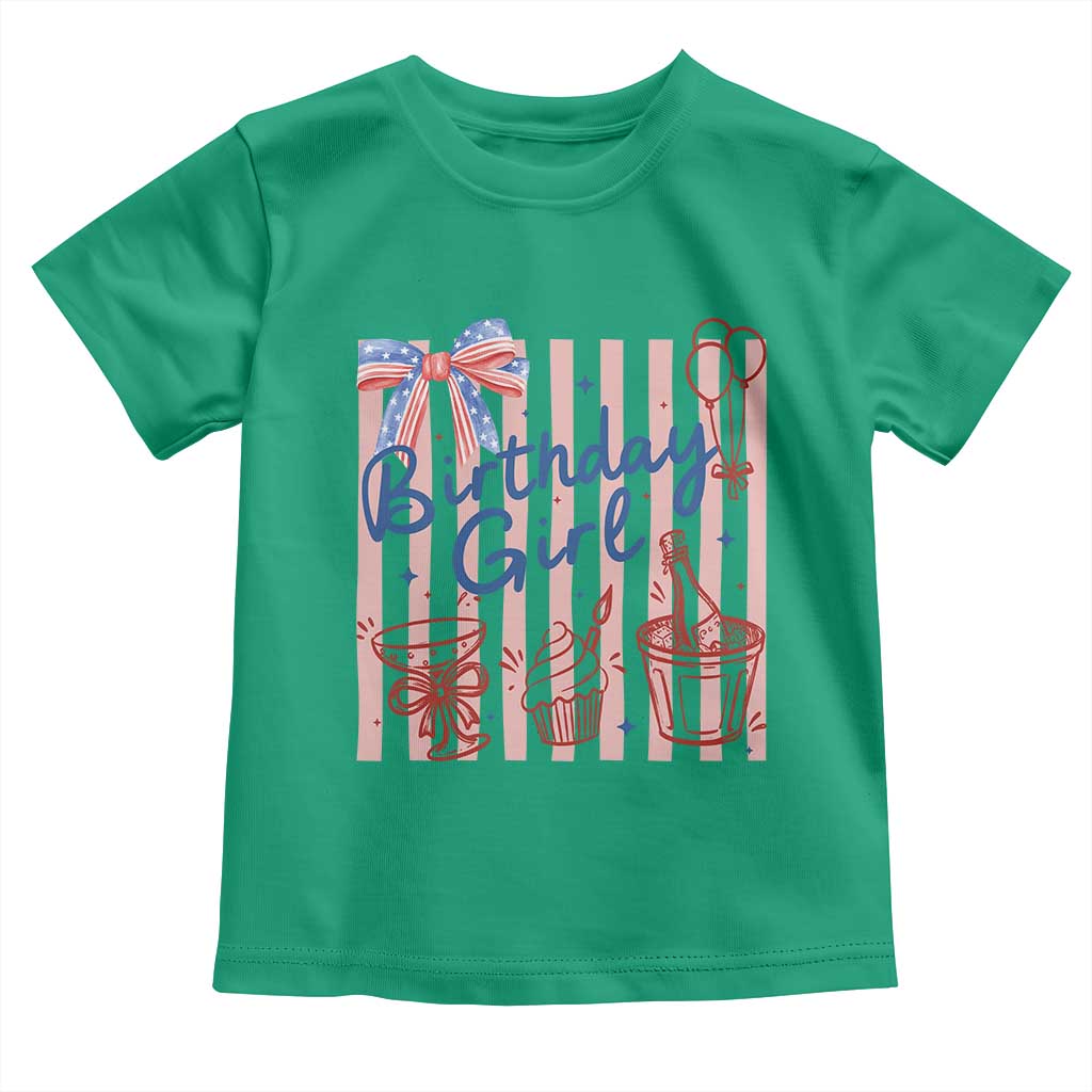 Patriotic Birthday Girl Toddler T Shirt Red White And Blue Party Graphic TS12 Irish Green Print Your Wear