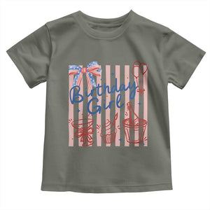 Patriotic Birthday Girl Toddler T Shirt Red White And Blue Party Graphic TS12 Military Green Print Your Wear