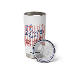 Patriotic Birthday Girl Tumbler Cup Red White And Blue Party Graphic TS12 Print Your Wear