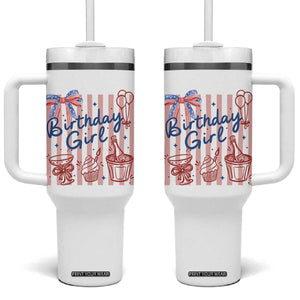 Patriotic Birthday Girl Tumbler With Handle Red White And Blue Party Graphic TS12 One Size: 40 oz White Print Your Wear