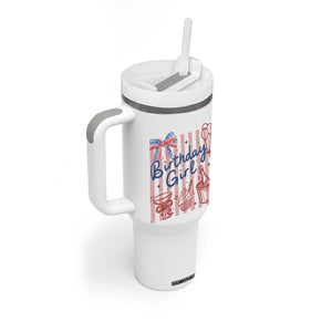 Patriotic Birthday Girl Tumbler With Handle Red White And Blue Party Graphic TS12 Print Your Wear