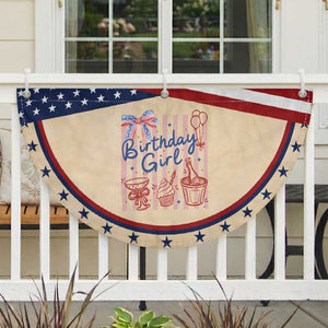 Funny Birthday Girl Patriotic Fan Flag Red White And Blue Party Graphic
