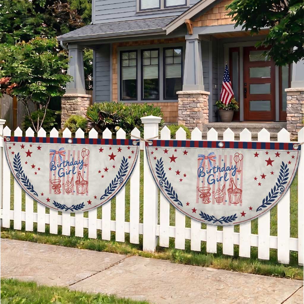 Funny Birthday Girl Patriotic Fan Flag Red White And Blue Party Graphic