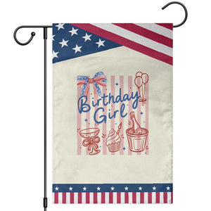 Funny Birthday Girl Patriotic Garden Flag Red White And Blue Party Graphic