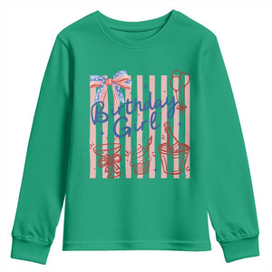Patriotic Birthday Girl Youth Sweatshirt Red White And Blue Party Graphic TS12 Irish Green Print Your Wear