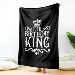 10th Birthday King Throw Blanket Perfect 10 Years Old Crown Gift TS12 Print Your Wear