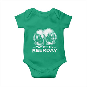 Yay Its My Beerday Baby Onesie Funny Birthday Party Gift For Beer Lovers TS12 Irish Green Print Your Wear