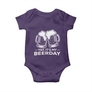 Yay Its My Beerday Baby Onesie Funny Birthday Party Gift For Beer Lovers TS12 Purple Print Your Wear