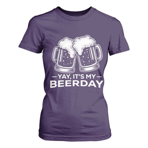 Yay Its My Beerday T Shirt For Women Funny Birthday Party Gift For Beer Lovers TS12 Purple Print Your Wear