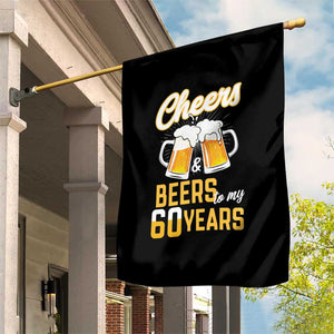 60th Birthday Party Gift Garden Flag Cheers Beers To My 60 Years