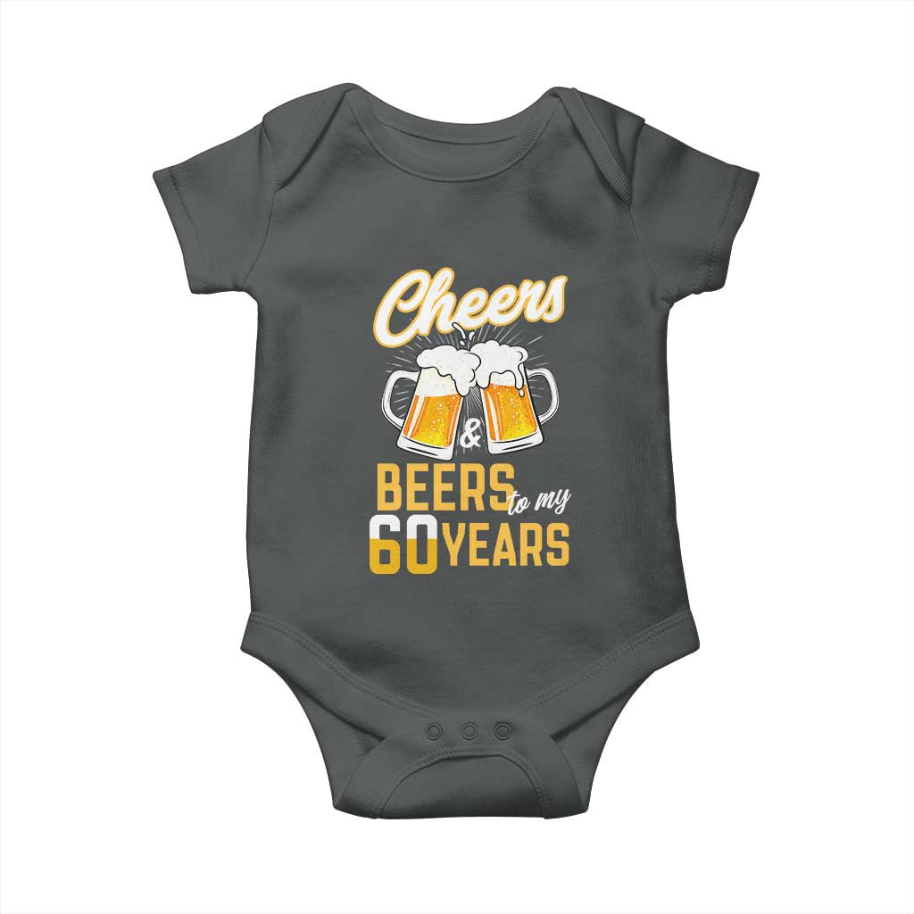 60th Birthday Party Gift Baby Onesie Cheers Beers To My 60 Years