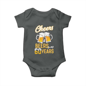 60th Birthday Party Gift Baby Onesie Cheers Beers To My 60 Years