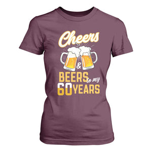 60th Birthday Party Gift T Shirt For Women Cheers Beers To My 60 Years