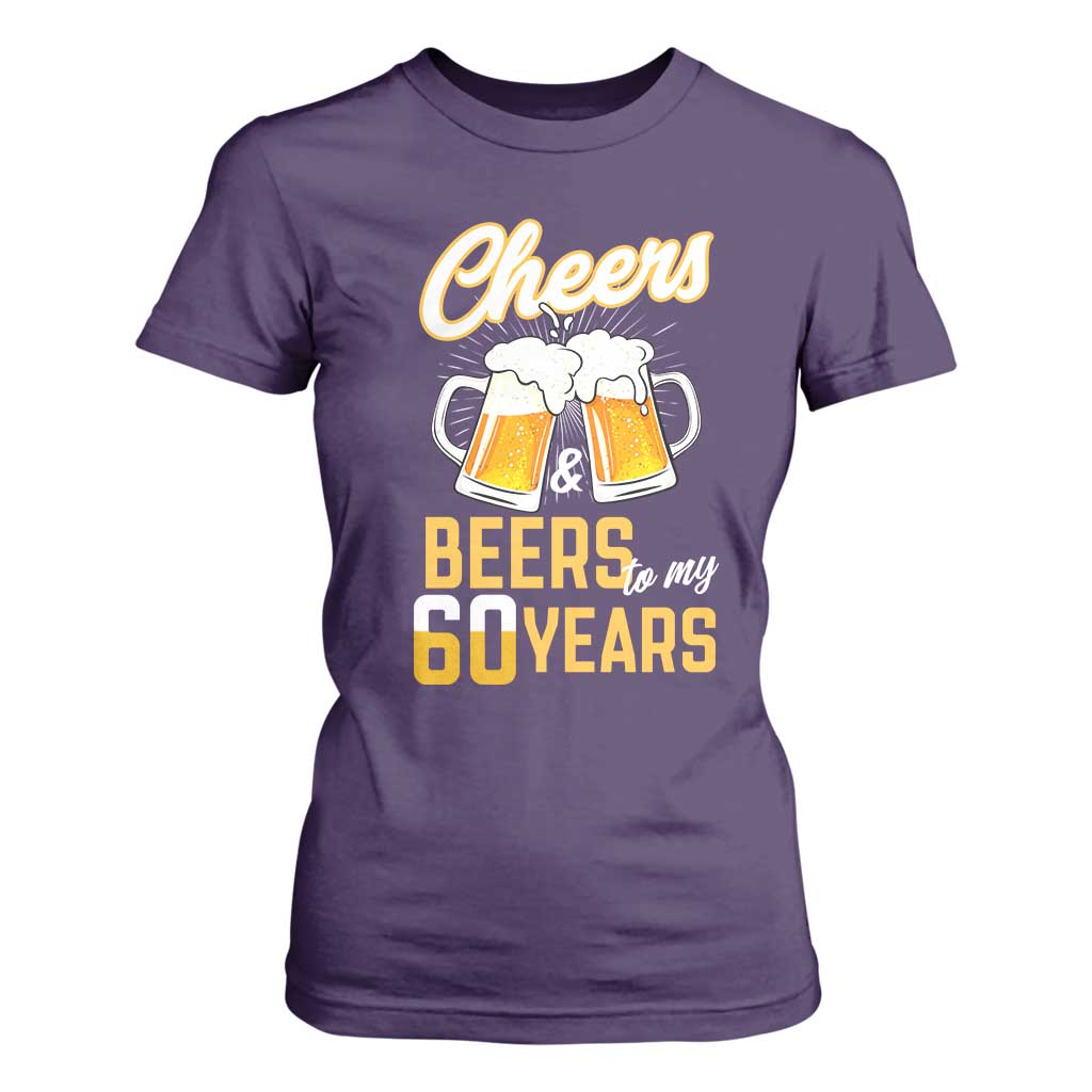 60th Birthday Party Gift T Shirt For Women Cheers Beers To My 60 Years